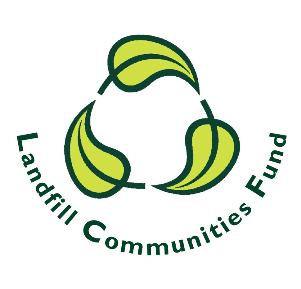Landfill Communities Fund logo of three leaves in triangle pattern