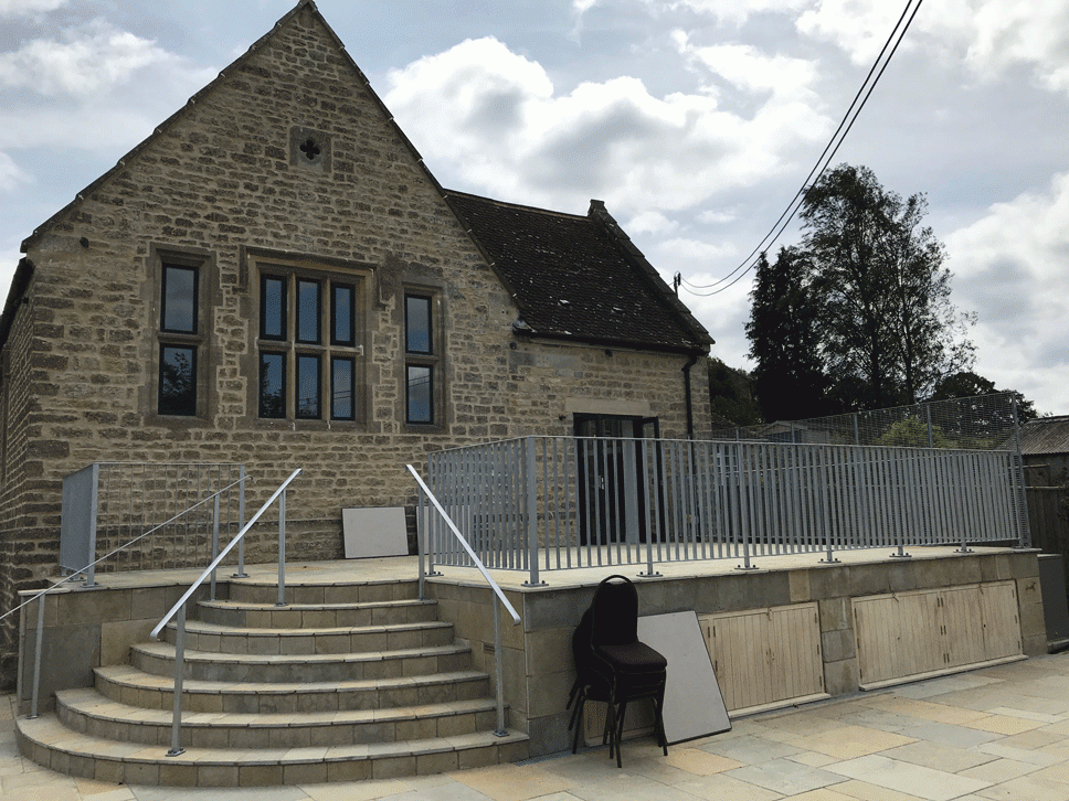 Exterior of Brewham Village Hall main entrance