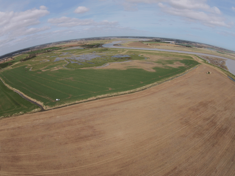 Slightly aerial photo of fallow fields prior to the scrape works
