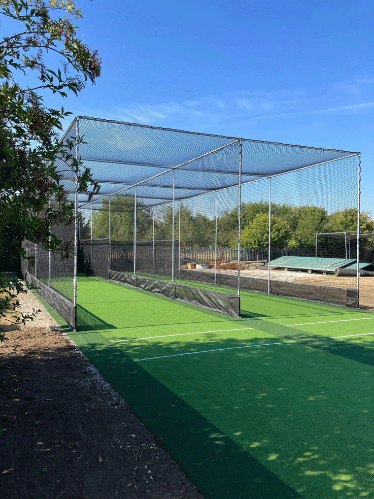 Newly-installed batting practise cages 