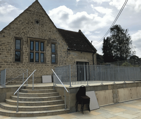 Exterior of Brewham Village Hall main entrance