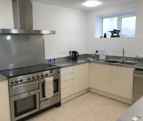 Newly-installed kitchen in Brewham Village Hall