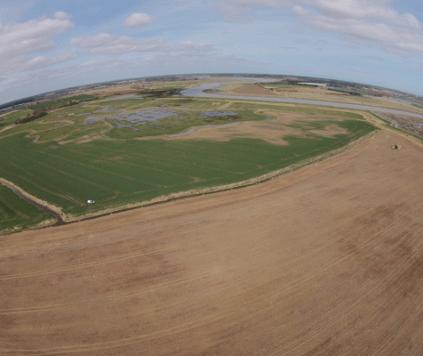 Slightly aerial photo of fallow fields prior to the scrape works