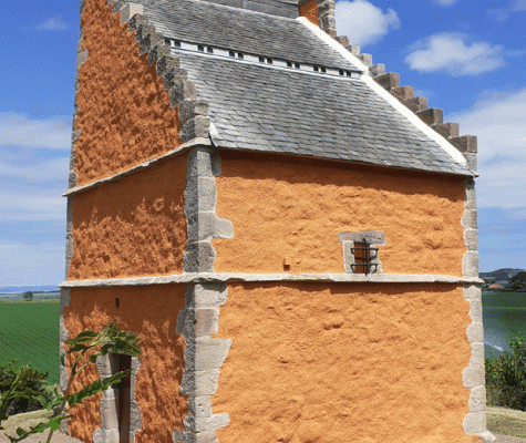 Doocot in the sunshine, reharling works completed