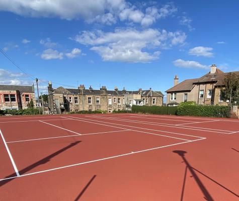 New tennis court surface