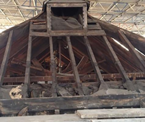 Burnt roof