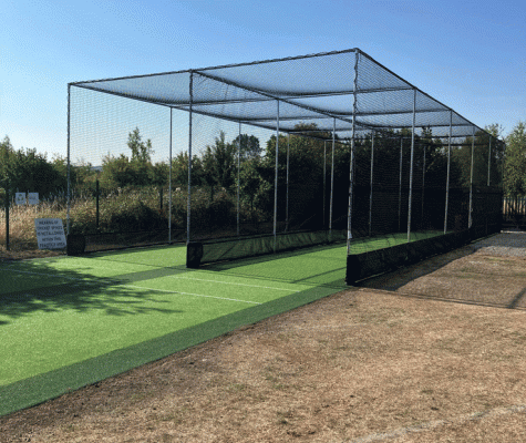 Newly-installed batting practise cages 