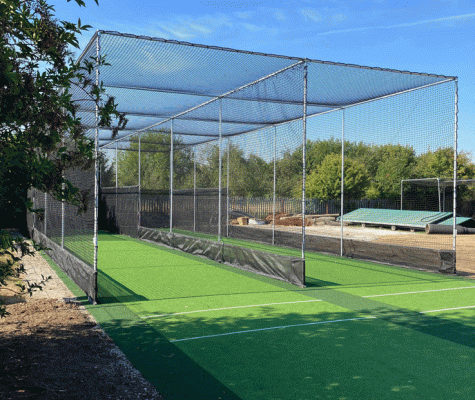 Newly-installed batting practise cages 