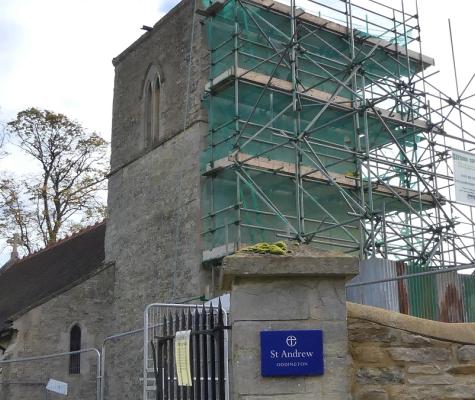 Tower undergoing repairs